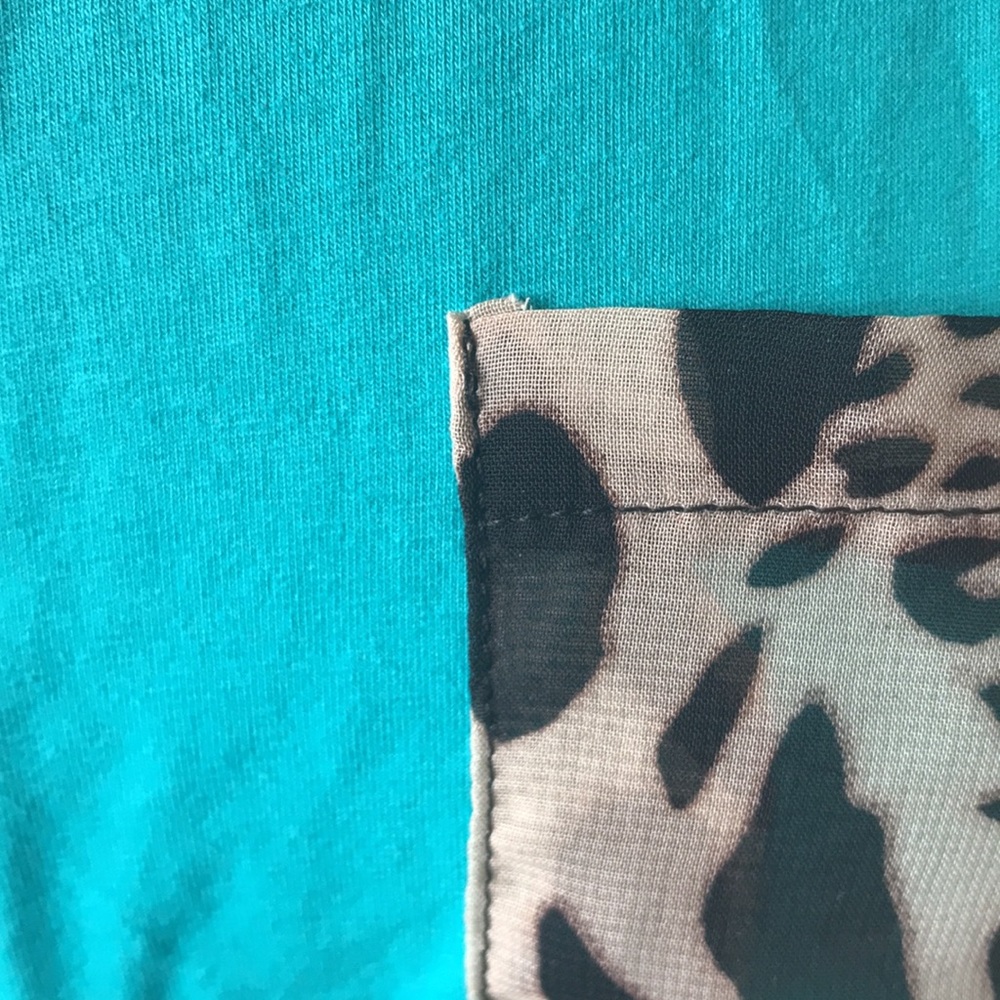 NWT OMSJ Leopard Animal Print Patchwork Plus LS Shirt Top Blouse Women’s Size L - Picture 6 of 13